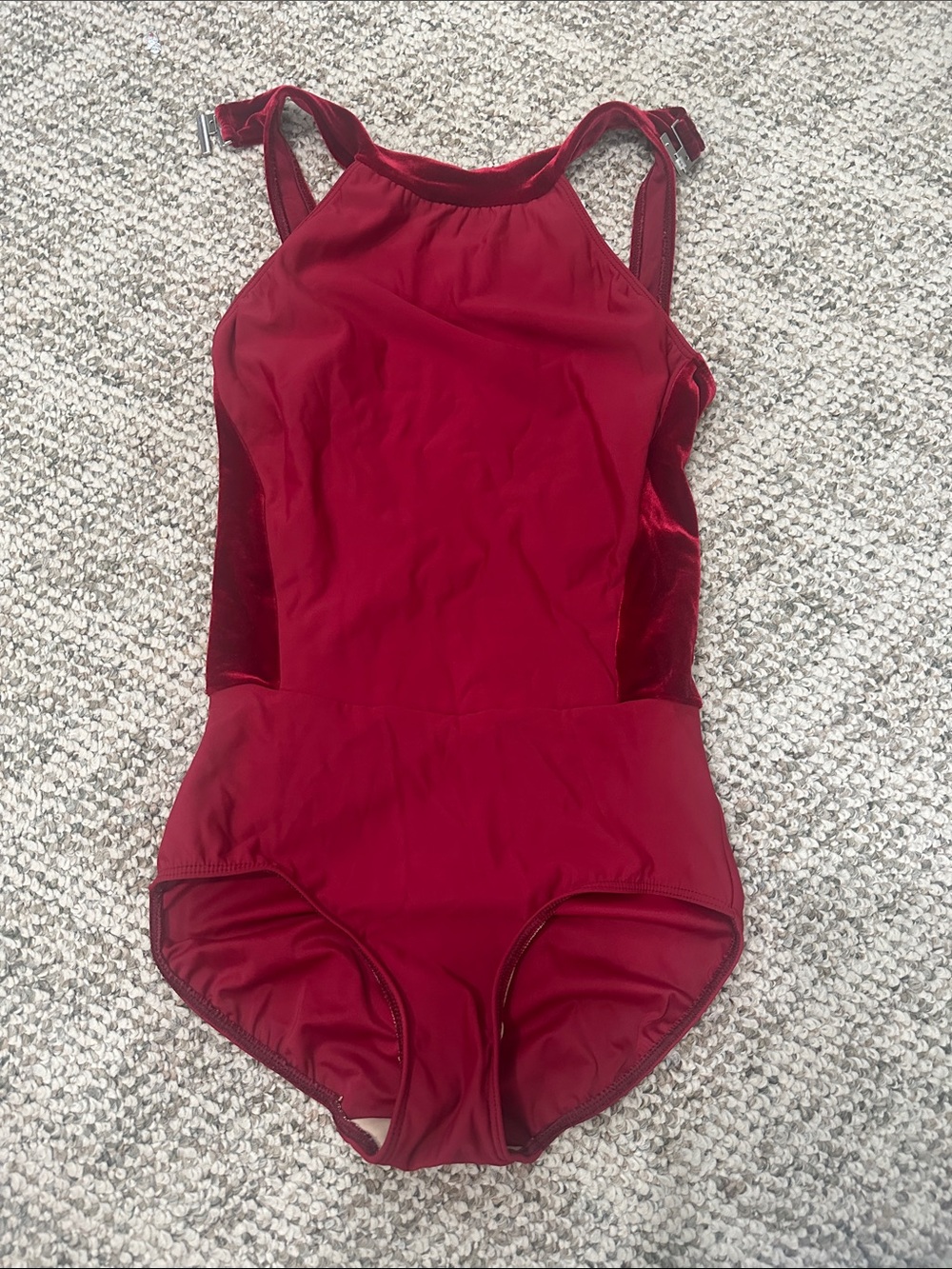 Red Velvet-Accent leotard